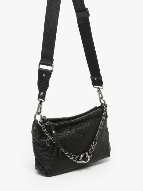 Cross Body Tas Vintage Leder Mila louise Zwart vintage 3864E ander zicht 2